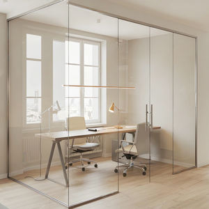 현대 파노라마 유리 파티션 프레임리스 스타일 사용자 정의 크기 강화 유리 사무실 인테리어 디자인 공간 최적화 - Product Image 3