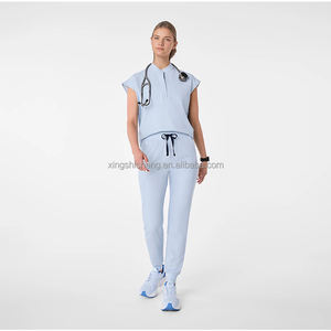 Vendita calda alla moda logo personalizzato classico <span class=keywords><strong>medico</strong></span> <span class=keywords><strong>medico</strong></span> due pezzi infermiere uniforme infermieristica laboratorio <span class=keywords><strong>medico</strong></span> Set Scrub da donna - Product Image 4