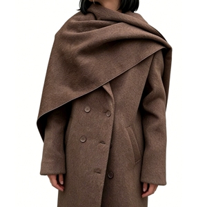 Abrigo con Cuello de Bufanda para Mujer, Estilo Vintage, Manga Larga, Tipo Capa - Product Image 1