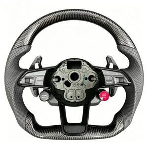 Volant sport en cuir et fibre de carbone à fond plat pour Volkswagen <span class=keywords><strong>Golf</strong></span> 7 75 GTI GTD <span class=keywords><strong>GTE</strong></span> R Polo GTI Tiguan Passat - Product Image 1
