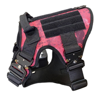 Harnais pour grand chien camouflage tactique réglable en maille respirante personnalisé avec 4 boucles en métal