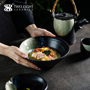 2022 Japanese Style Restaurant <strong>Ramen</strong> Bowl <strong>Set</strong> for Catering Wholesale Factory Price Ceramic Bowl Porcleian Soup Bowl - Product Image 3