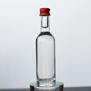 Mini bouteille de whisky personnalisée vide et transparente de 50ml bouteille d'échantillon de tequila <span class=keywords><strong>rhum</strong></span> gin vodka en verre super silex avec bouchon à vis - Product Image 3