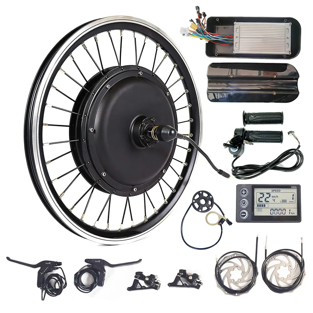 20 26 인치 48V 60V 72V 1000W 1500W 브러시리스 기어리스 DC 허브 모터 전기 자전거 Ebike MTX 림 변환 키트