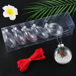 Ornaments Wholesale Hollow Clear Flat Glass Xmas Craft Ball Blank Hanging Glass Ball Christmas Tree Disc Baubles Ornament Eco-friendly