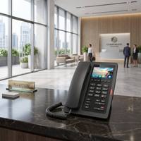 Teléfono IP para Hotel H5W con Wi-Fi, Pantalla a Color de 3.5'', Video H.264, Carga USB, 6 Teclas de Marcación Rápida, PoE, SIP, VoIP, Teléfono de Recepción para Hostelería