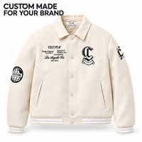 Blouson Bomber Personnalisé à Col – Fabricant OEM/ODM – Broderie de Lettres en Chenille et Bordure Côtelée pour Marques de Streetwear