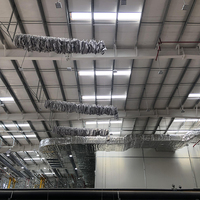Ensemble de conduits d'air carrés de style industriel, résistants au feu, en tissu, de haute qualité professionnelle, avec une capacité de débit d'air élevée, niveau B1
