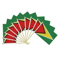 Drapeau Fanion Agitable à la Main Guyana Bissau 14*21cm en Gros, Vente Chaude, Drapeaux de Pays du Monde avec Tige en Bois