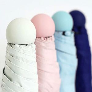 Parapluie pliant portable pour femme, moderne, anti-UV 50%, imperméable, double usage soleil/pluie, petit, noir, avec armature en caoutchouc et fer - Product Image 4