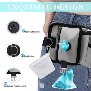 2025 Nueva Bolsa personalizada para perros con bolsillo para teléfono riñonera impermeable con soporte para botella de agua correa para perro con bolsa para caca - Product Image 2