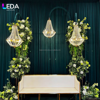 Lustre moderne en cristal LEDA pour salle de mariage, élégante suspension LED à perles pour la décoration de plafond de mariage