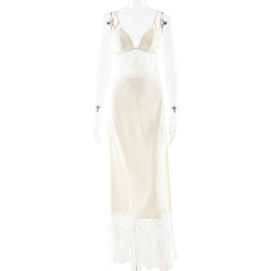 Women's Lace Maxi Dress <b>Spaghetti</b> <b>Strap</b> Open Back V-Neck Dress for Party & Evening Dresses Fashion - Product Image 6