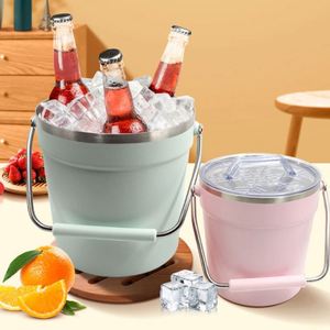 Custom logo 2L 4L 8L Cocktail Champagne Wine Beer Hosting Stainless Steel for Large Parties Vacuum Insulated Ice <b>Bucket</b> <b>with</b> <b>Lid</b> - Product Image 2