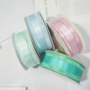 Logo personalizzato in poliestere <span class=keywords><strong>Metallia</strong></span> bordo nome Logo stampato nastro Organza per imballaggio decorazione - Product Image 2