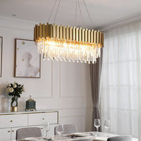 Lustre Led suspendu en cristal au design moderne, Luminaire décoratif d'intérieur, idéal pour un salon ou une salle à manger, ou comme décoration de mariage