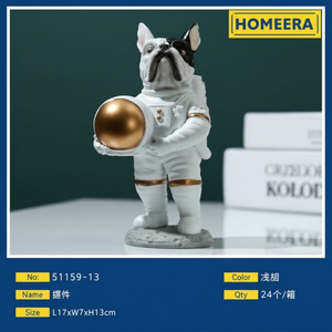 Resina Bulldog Escultura Estatuilla Colores Mezclados Decoración L7 W7 H13cm - Product Image 1