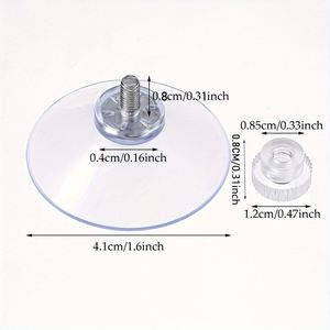Gancho de Succión Transparente de PVC Ecológico de 4 cm, Tornillo M4/M6/M8, Almohadilla de Almacenamiento Antideslizante para Superficies de Vidrio Lisas - Product Image 1