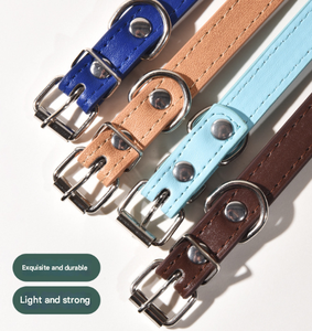 Fabricante al por mayor ajustable de lujo estilo Simple perro gato Collar Correa Conjunto personalizado cuero mascota Collar cinta Decoración - Product Image 5