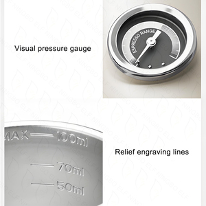 Son taşınabilir İtalyan tarzı kahve makinesi görsel basınç göstergesi kahve tozu kapsül çıkarma paslanmaz çelik çevre dostu - Product Image 5