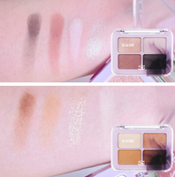 Vente en gros Palette d'ombres à paupières en poudre pigmentée de maquillage léger quotidien à quatre couleurs pour les tons de peau foncée personnalisable pour la vente en gros