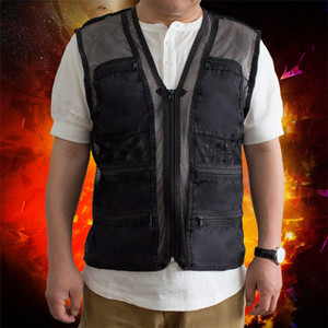 Gilet de pêche noir en maille à séchage rapide, style tactique, pour usage extérieur estival - Product Image 3