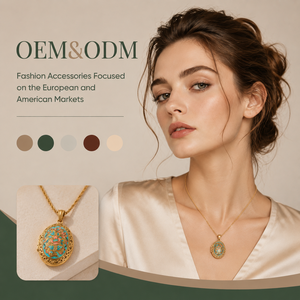 Ear enlace oem odm Wholesale Gold Plated Pendant Necklaces Enamel Flower Locket Vintage Jewelry For Women - Product Image 1