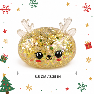 Christmas Limited Edition Glitter Reindeer Squishy Toy with Red Steamer Style <b>Pack</b> Soft Stress Relief Sensory <b>Fidget</b> Gift - Product Image 3