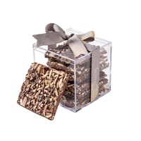 Mini boîte à gâteau en plastique acrylique, cubes de rangement, en forme de Cube, boîte carrée, cadeau avec couvercle, pour mariage