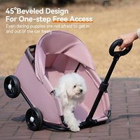 Poussette pliable légère pour petits chiens et chats-Chariot extérieur Teddy - Friendly avec auvent pare-soleil