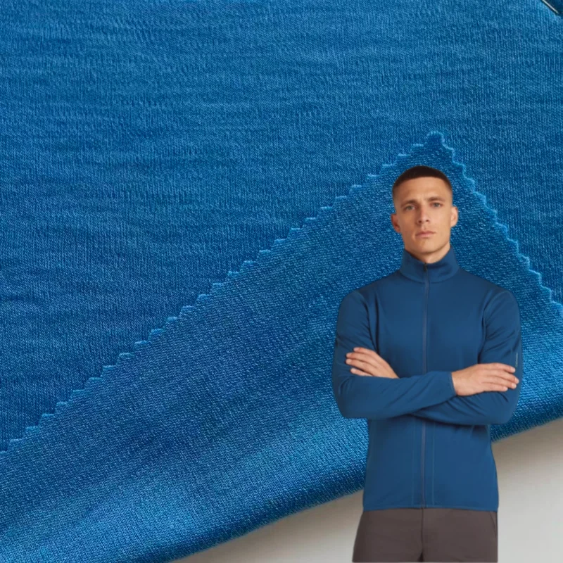 Merino Wool Double-sided Knitted Fabric, 80/20 Wool Nylon Ratio, Heat Retention, Moisture Absorption and Odor Prevention Fabric