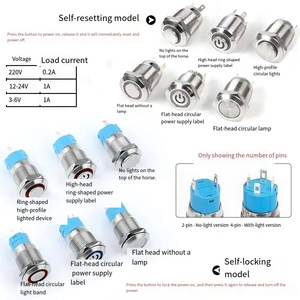 Botones de Acero Inoxidable de 12 mm a 22 mm con Clasificación IP65, Reajustables y Autoblocantes <span class=keywords><strong>para</strong></span> Electrodomésticos, Tiras de Luces LED Opcionales - Product Image 2