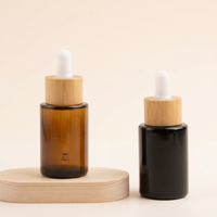 Flacons compte-gouttes cylindriques carrés en verre de 30 ml pour huiles essentielles, avec estampage doré, pour sérum de soin et crème visage, diffuseur