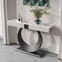 Table console de luxe moderne table en acier inoxydable décoration de la maison meubles salon porche mural table d'entrée avec rangement