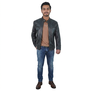 Breathable Men Regular Fit <b>Long</b> Sleeves <b>Leather</b> <b>Jacket</b> Autumn Winter Men's Casual Zipper <b>Leather</b> <b>jacket</b> for men - Product Image 1