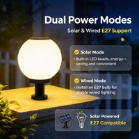 Lampe solaire à pilier LED IP65 étanche, allumage/extinction automatique, 4 couleurs, pour portail, jardin, clôture, villa, allée