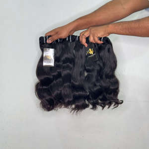 Cabello Indio Ondulado Sin Procesar con Cutícula Alineada, Proveedores de Cabello Humano Brasileño, Paquetes de Cabello Ondulado Sin Procesar - Product Image 2