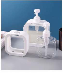 Bouteilles carrées noires de 500 ml pour savon liquide, conteneur cosmétique en plastique avec pompe, crème pour le visage, lotion corporelle, impression sérigraphique - Product Image 6