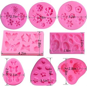 Moldes de Silicona para Fondant con Forma de Mariposa y Flor Mediana, Coloridos, Ecológicos, Aptos para Horno, Modelo TY-0916-46, para Dulces, Chocolate y Manualidades - Product Image 2
