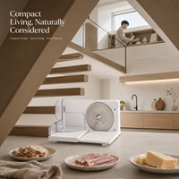 Trancheuse à viande électrique compacte 150W pour la maison, fonctionnement silencieux et sûr, design portable pour trancher la viande, le fromage et les légumes