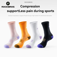 Chaussettes de cyclisme rayées ROCKBROS pour hommes et femmes, pour VTT, route, vélos pliants, randonnée en plein air, course à pied, compression