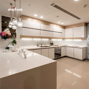 Cocinas en forma de U pintadas en <span class=keywords><strong>blanco</strong></span> de estilo minimalista y atmosférico - Product Image 3