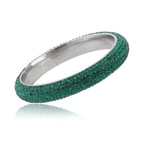 Bracelet en cristal 8MM à sept rangs micro-incrustés de strass verts en acier inoxydable, rond, tendance, unisexe, pour tous les jours - Product Image 4