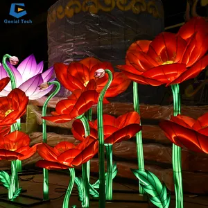 GTCC19 metà autunno illuminazione led lanterna decorazione festival fiori di loto lanterna per il parco