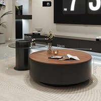 Meuble TV de Luxe Haut de Gamme, Ensemble Meuble TV et Table Basse Moderne pour Salon avec Rangement