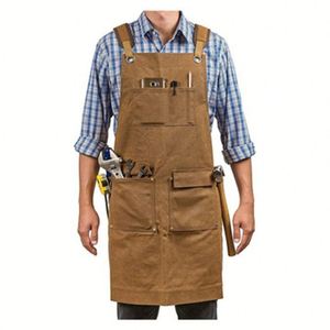 Tablier en toile multi-poches, direct usine, transfrontalier, écologique et durable, unisexe, pour le jardinage, le travail, le menuisier et l'électricien - Product Image 1