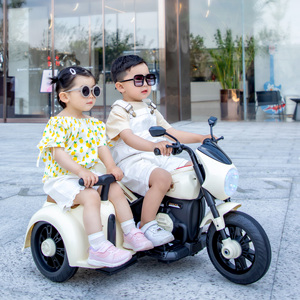 Moto électrique pour enfants à deux places, voiture électrique, moto à trois roues, moto pour bébé, moto cool pour enfants - Product Image 2