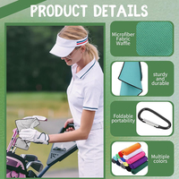 Briquet de serviette de sport de golf en microfibre avec logo personnalisé d'usine Serviette de golf gaufrée Serviette de golf vierge en microfibre personnalisée
