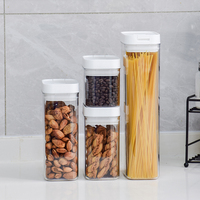 Distributeur d'aliments secs en plastique hermétique transparent en vrac bocaux garde-manger de céréales organisateur de stockage de céréales avec couvercle pour la cuisine