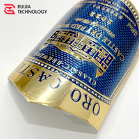 Autocollant en feuille d'or gaufrée avec caractéristiques anti-contrefaçon et imperméables pour boîte de présentation de cadeaux, étiquettes permanentes sur métal nickelé